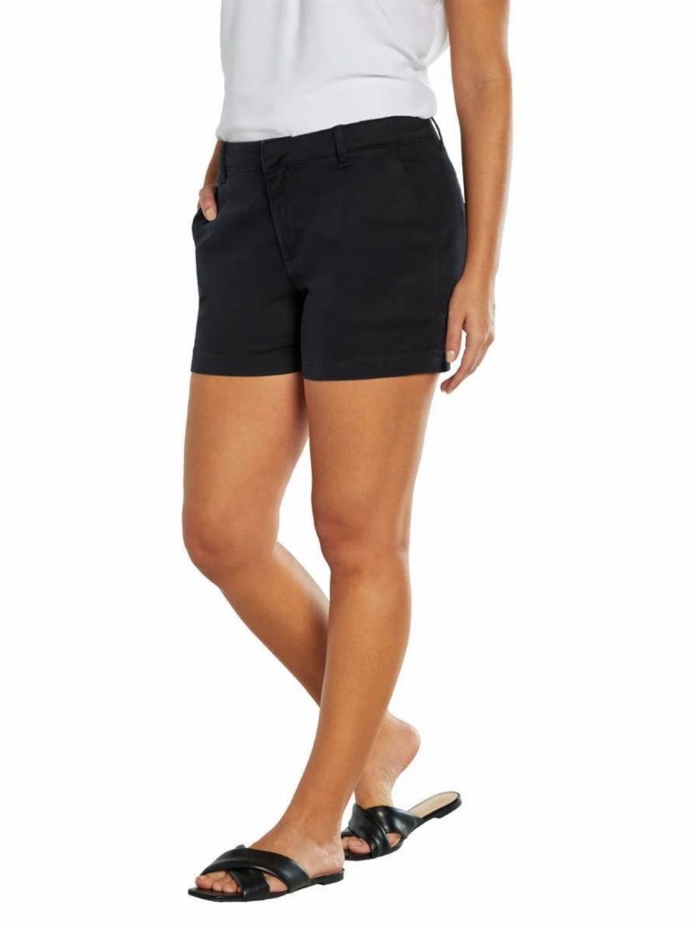 Banana Republic Black 5” Chino Shorts Size 12 Mid Rise Stretch Classic Casual